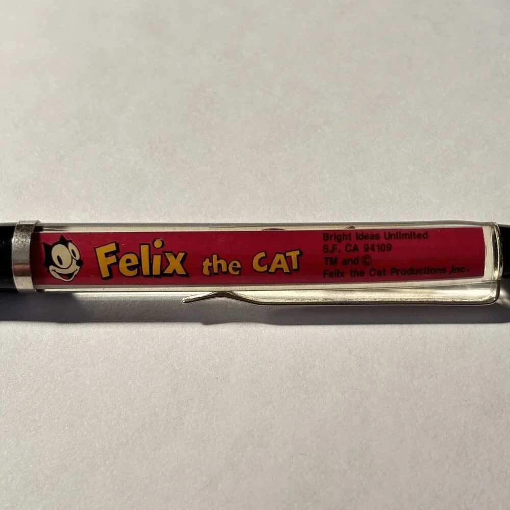 Felix the Cat Flying on Magic Carpet by Stars Floaty Pen Cartoon Promo Vintage